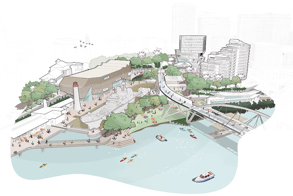 Artist's rendering of proposed Future South Bank - Southern Gateway Maritime Precinct