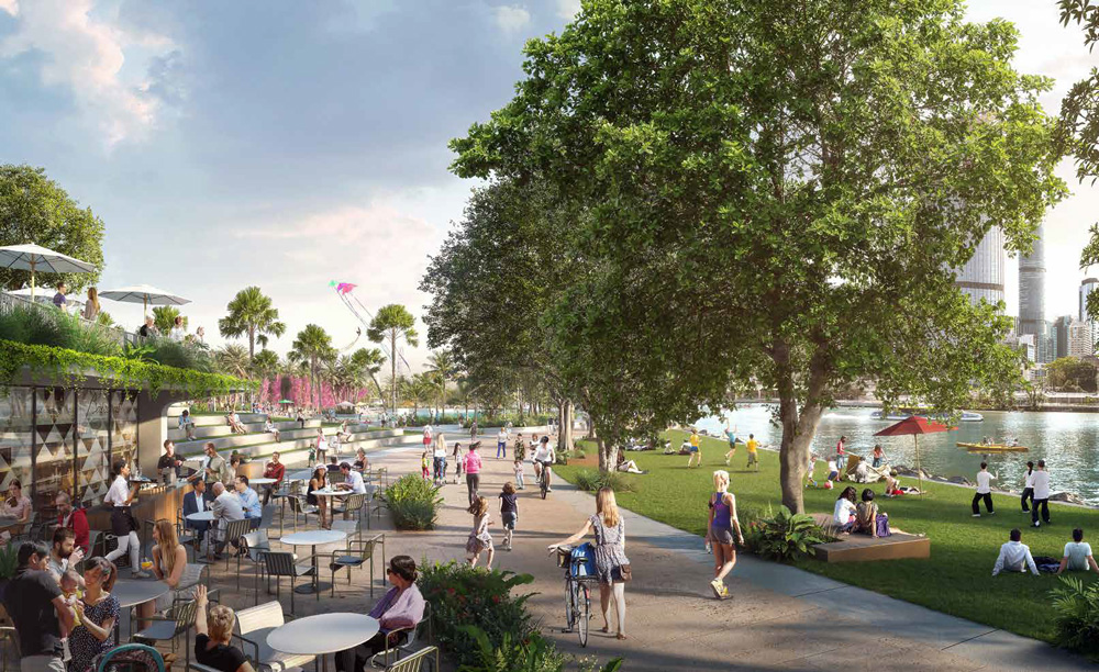 Artist's rendering of proposed Future South Bank - The Promenade