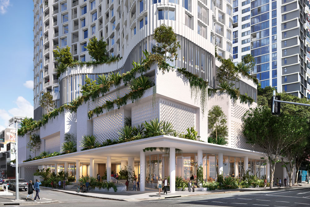 Architectural rendering of the BVN designed 50 Constance Street, Fortitude Valley