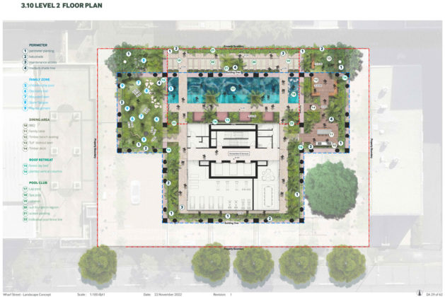 Recreation deck plan of 185 Wharf Street, Spring Hill