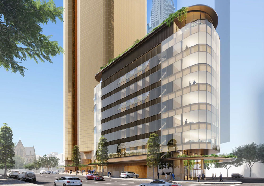 Architectural rendering of 10 Eagle Street, Brisbane CBD by Marquette Properties & Cavill Architects