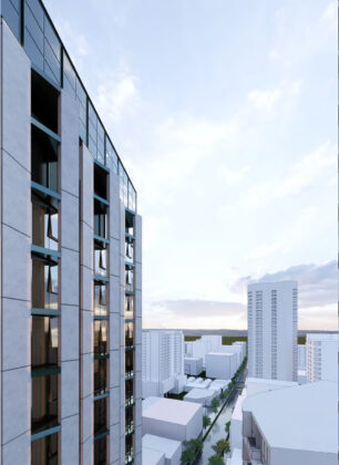 Architectural rendering of Pradella's new proposal at 37-39 Boundary St, South Brisbane
