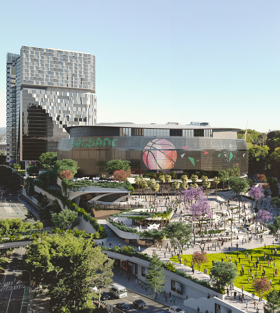 Architectural concept rendering of the proposed Brisbane Arena / Brisbane Live