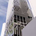 Architectural rendering of the facade of QIC's proposed 'Rainforest Tower'