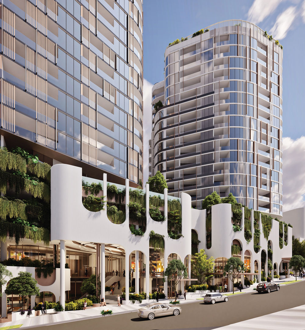 Architectural rendering of Keylin's proposed built-to-rent development on Station Rd, Indooroopilly