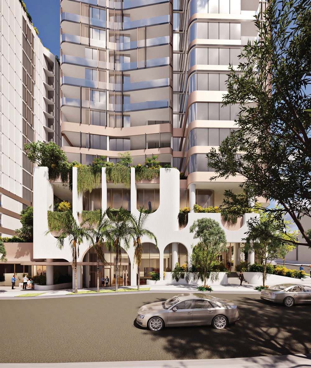 Architectural rendering of Keylin's proposed built-to-rent development on Station Rd, Indooroopilly