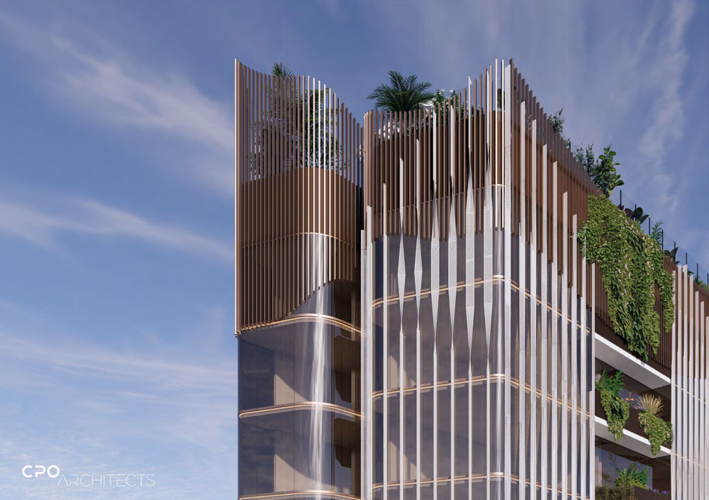 Architectural rendering of the updated proposal for 44 Roma Street