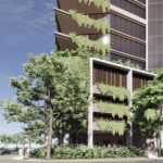 Architectural rendering of Silverstone Development's 299 Coronation Drive, Milton commercial tower
