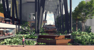 Architectural rendering of the proposed Dry Dock Gardens