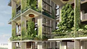 Architectural rendering of the greenery at 26 Cairns Street development in Kangaroo Point