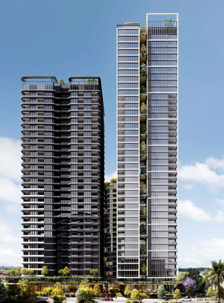Architectural rendering of proposed Hampton Yards project by Sarazin in Woolloongabba
