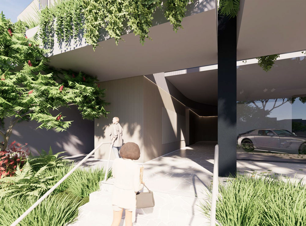 Architectural rendering of 193-195 Lutwyche Road, Lutwyche Rd entry