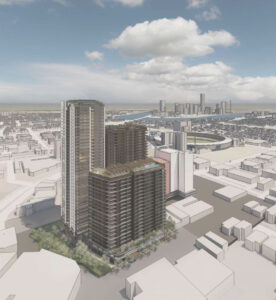 Architectural rendering of proposed Hampton Yards project by Sarazin in Woolloongabba