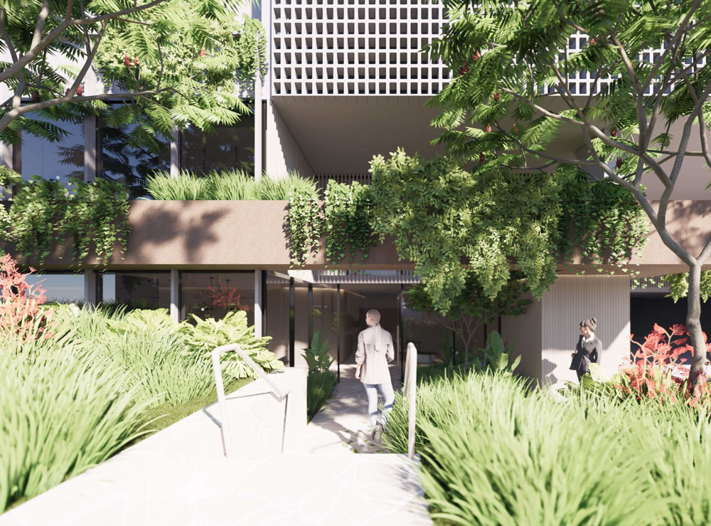 Architectural rendering of 193-195 Lutwyche Road, Windsor Lyons Terrace entry