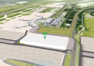 Massing image of the location of the new Terminal 3
