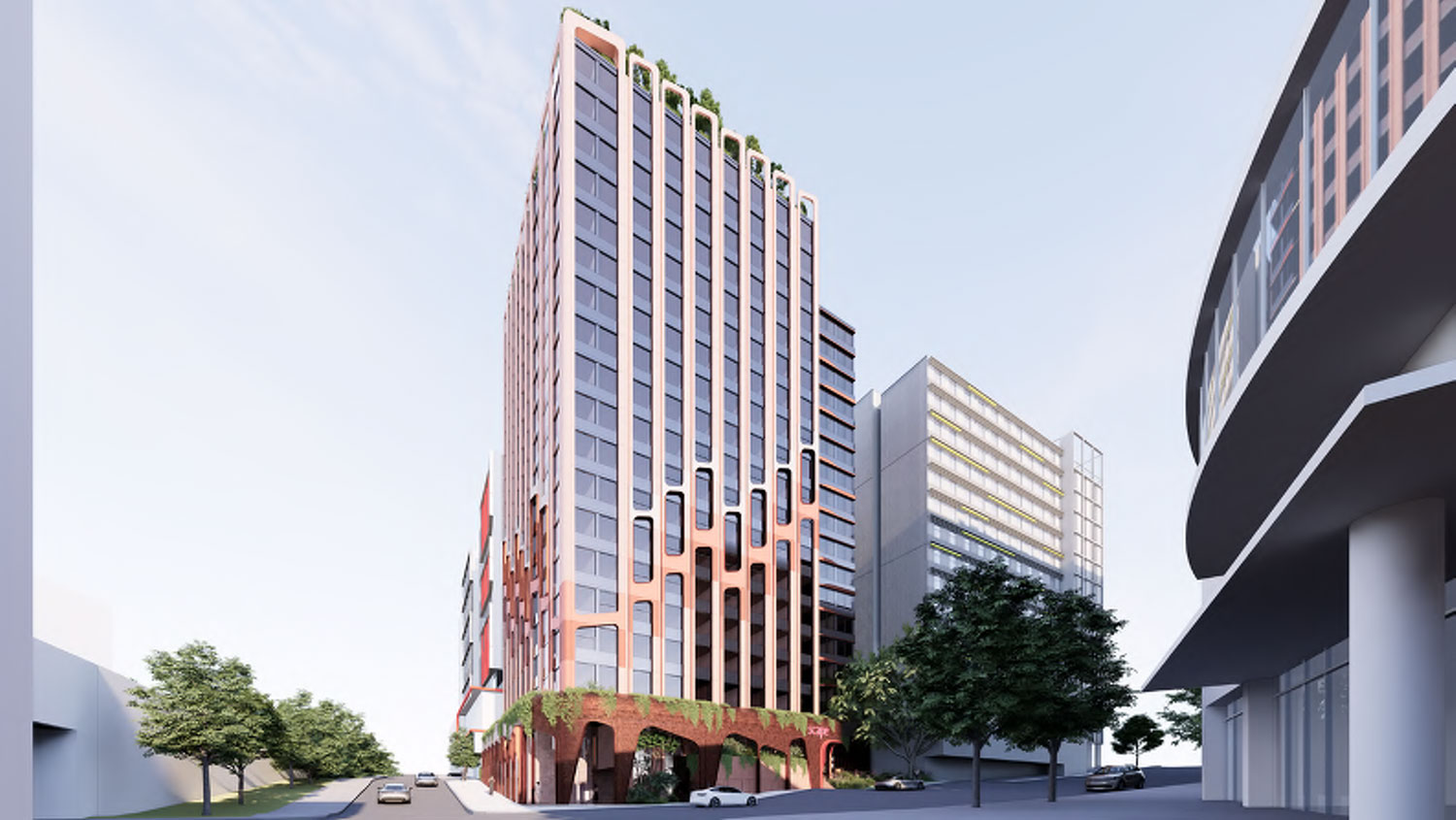 Architectural rendering of the new Scape development located at 41 Tribune St, South Brisbane