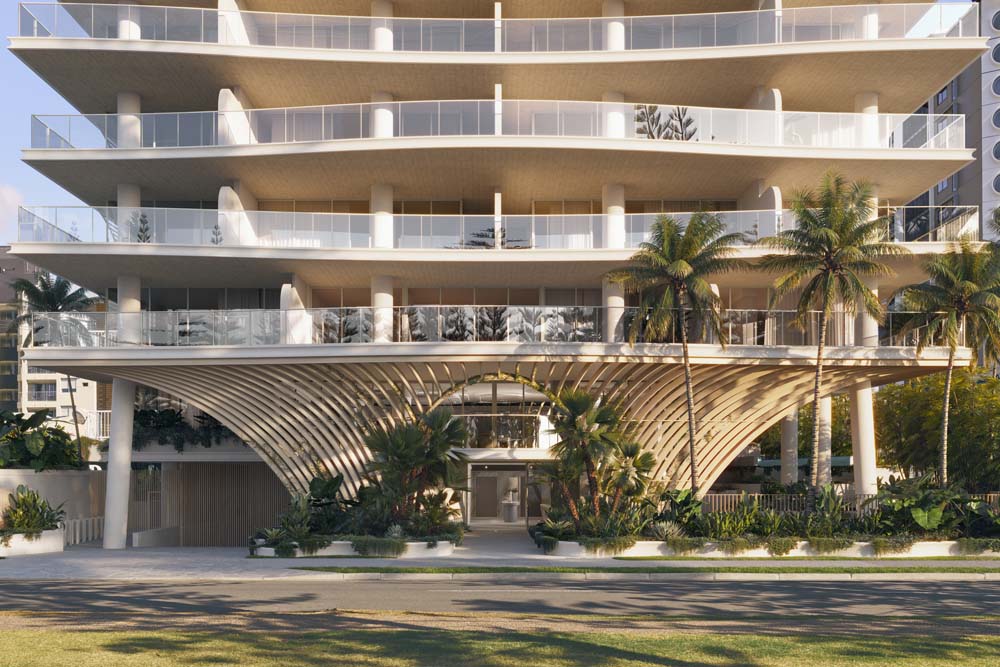Architectural rendering of Burly Residences on the Gold Coast