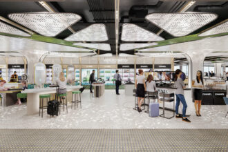 Artist impression of the future Brisbane Airport Departures store