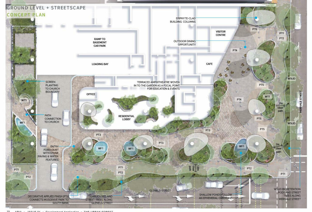 Ground floor plan of Aria's updated 'Urban Forest' development 