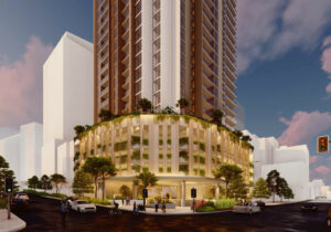 Architectural rendering of Stockwell's proposed development at 175 Melbourne Street, South Brisbane