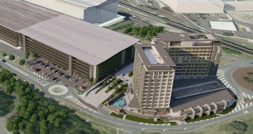Architectural rendering of new domestic terminal car park