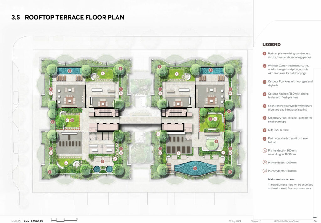 Proposed rooftop landscape plan