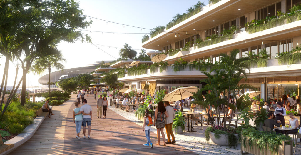 Northshore Vision 2050 – Northshore waterfront. Image: The Brisbane Design Alliance