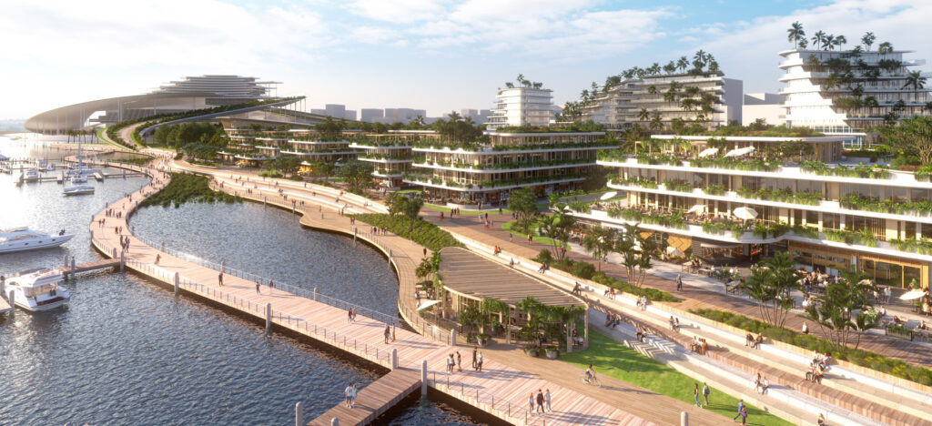 Northshore Vision 2050 – Northshore waterfront. Image: The Brisbane Design Alliance