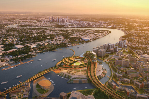 Northshore Vision 2050 - View from North-East. Image: The Brisbane Design Alliance