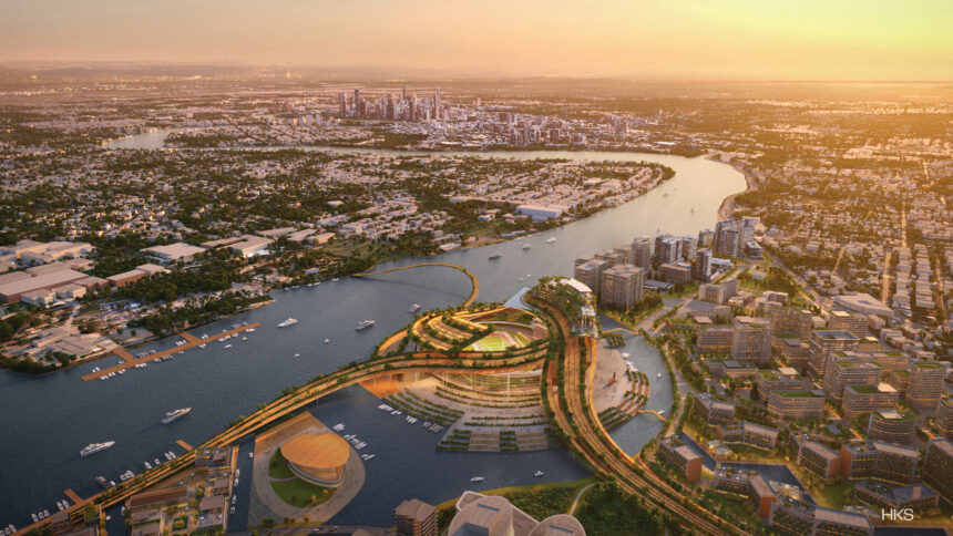 Northshore Vision 2050 - View from North-East. Image: The Brisbane Design Alliance