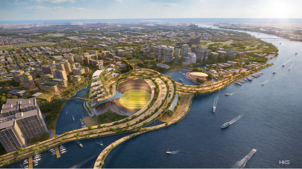 Northshore Vision 2050 - View from South-West. Image: The Brisbane Design Alliance