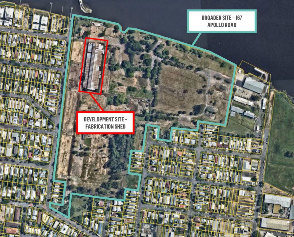 The planned site in context of the Bulimba Barracks masterplan