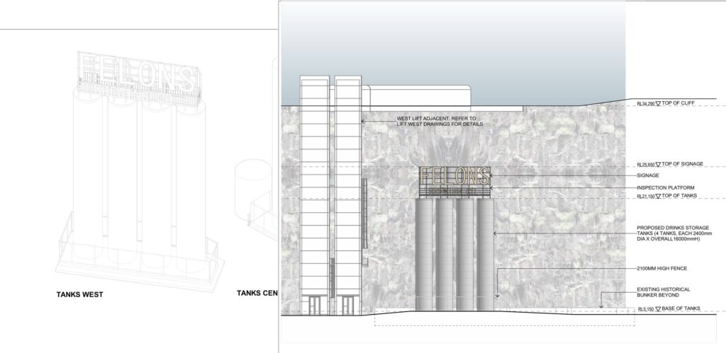 Diagram of the proposed Felons drink towers