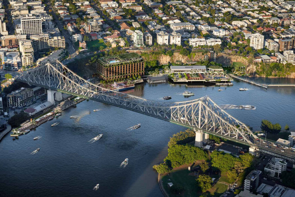 Proposed Howard Smith Wharves redevelopment from the air