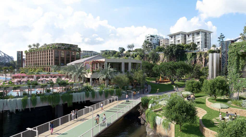 Architectural rendering of the proposed new Howard Smith Wharves redevelopment