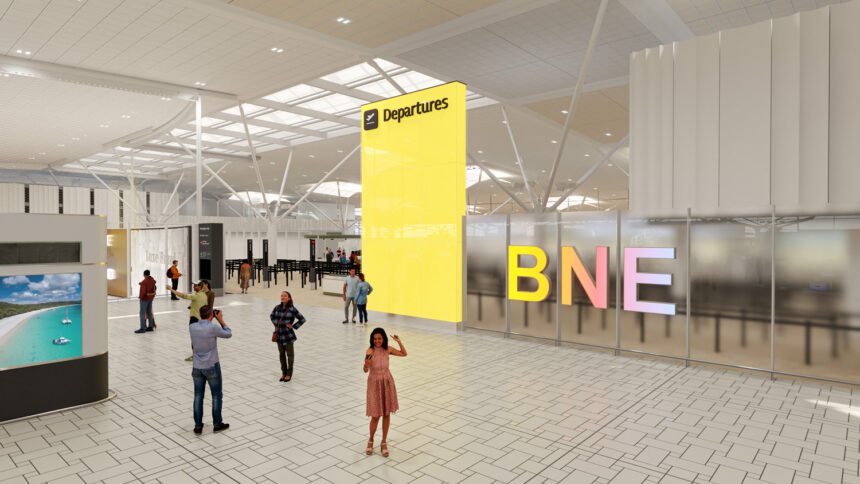 Artist's impression of upgraded Brisbane International Departures area