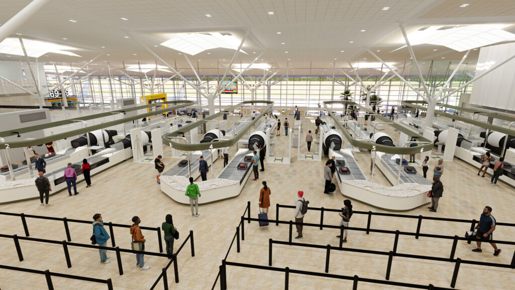 Artist's impression of upgraded security screening area