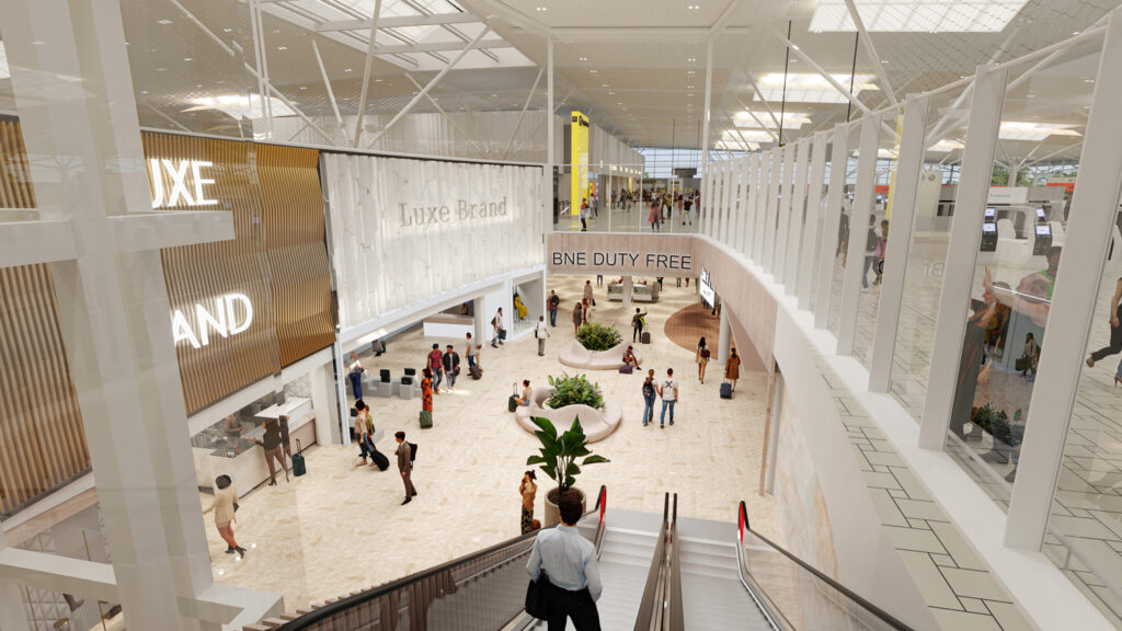 Artist's impression of upgraded duty free area