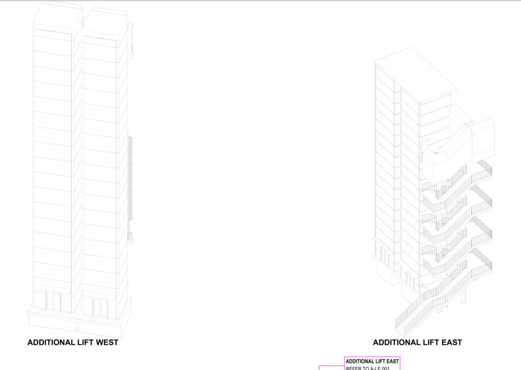 Diagram of new cliff elevators