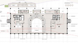 Plans of the two-storey music hall