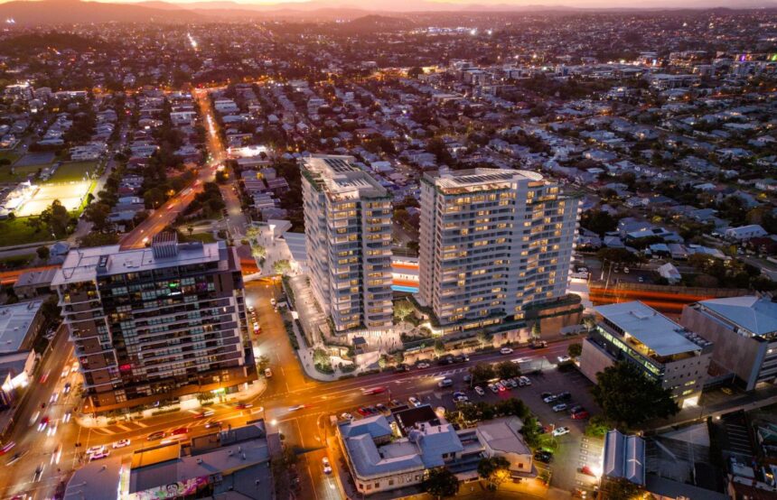 Architectural rendering of proposed Albion TOD by Woolworths development arm Fabcot