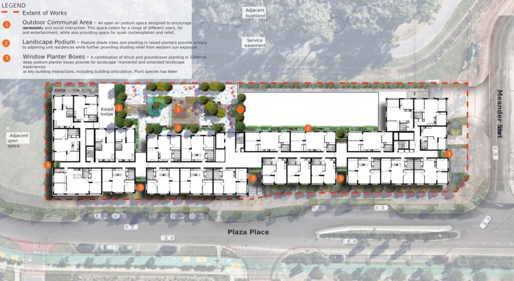 Landscape plan of proposed communal areas