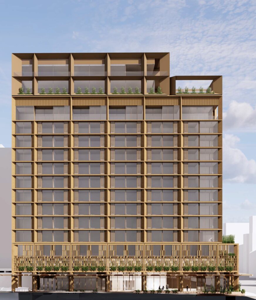 Architectural rendering of 70 Merivale Street & 38-
40 Cordelia Street, South Brisbane Hotel development