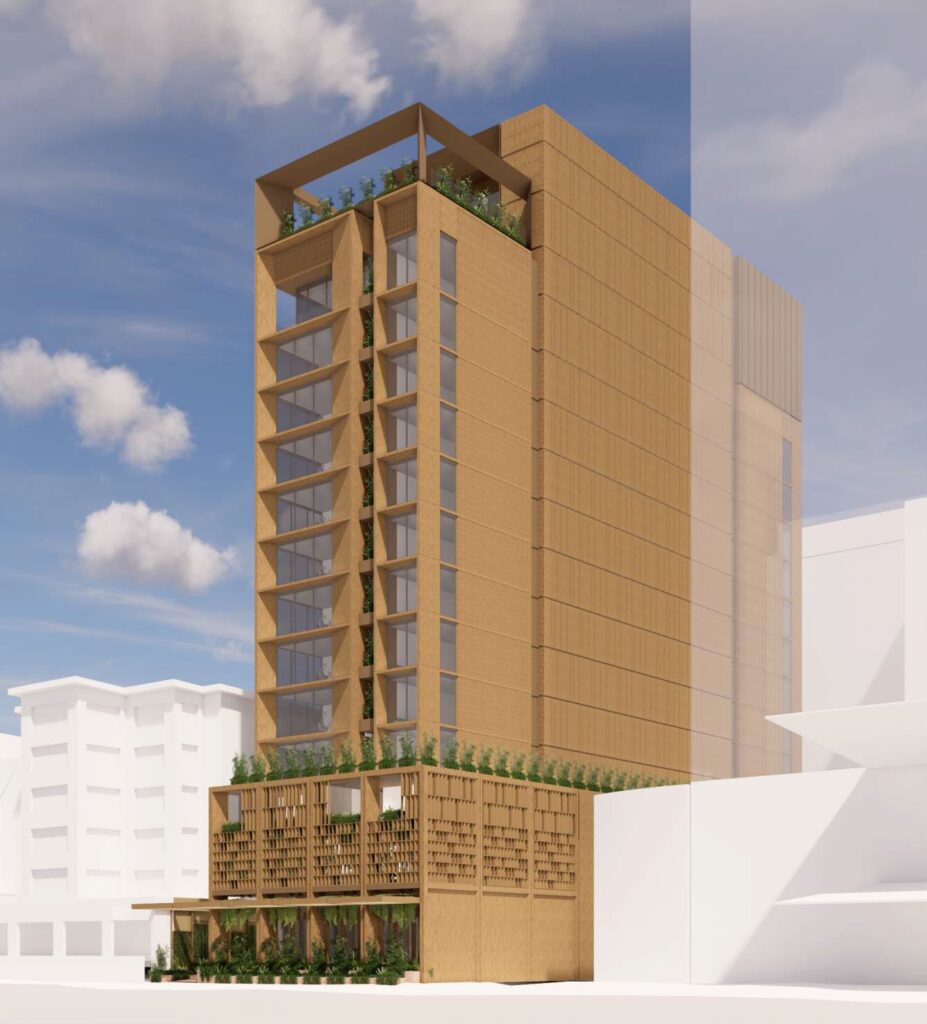 Architectural rendering of 70 Merivale Street & 38-
40 Cordelia Street, South Brisbane Hotel development