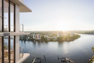 Architectural rendering of Pikos' Gaia development in Kangaroo Point