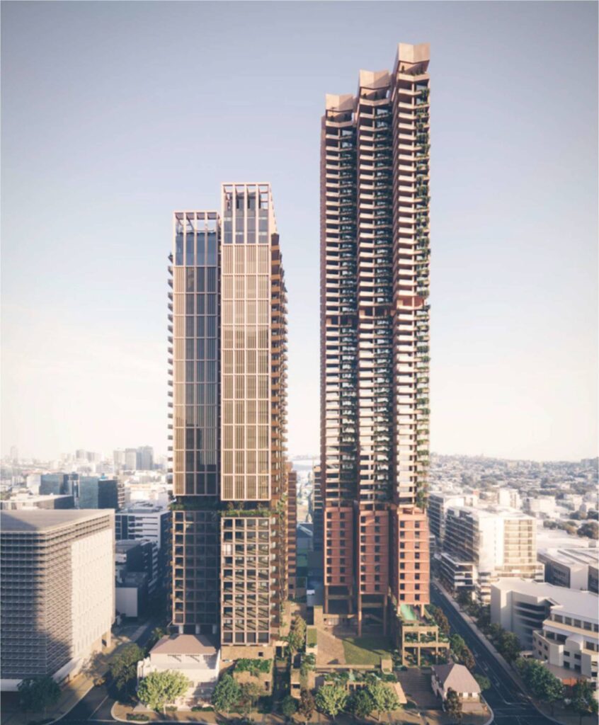 Architectural rendering of Aria's proposed 164 Melbourne St, South Brisbane