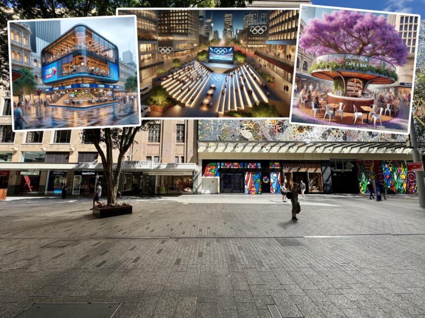 The Queen Street Mall (lower section) at 2:30pm on a Sunday now resembling a ghost town after BCC removal of Pig'n'Whistle + Concepts to bring back vibrancy